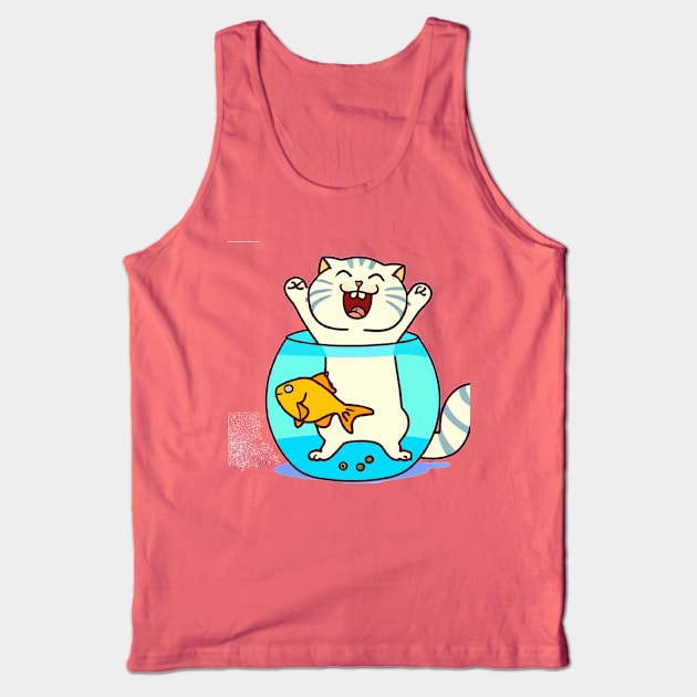 CAT IN FISHBOWL Tank Top by MGphotoart